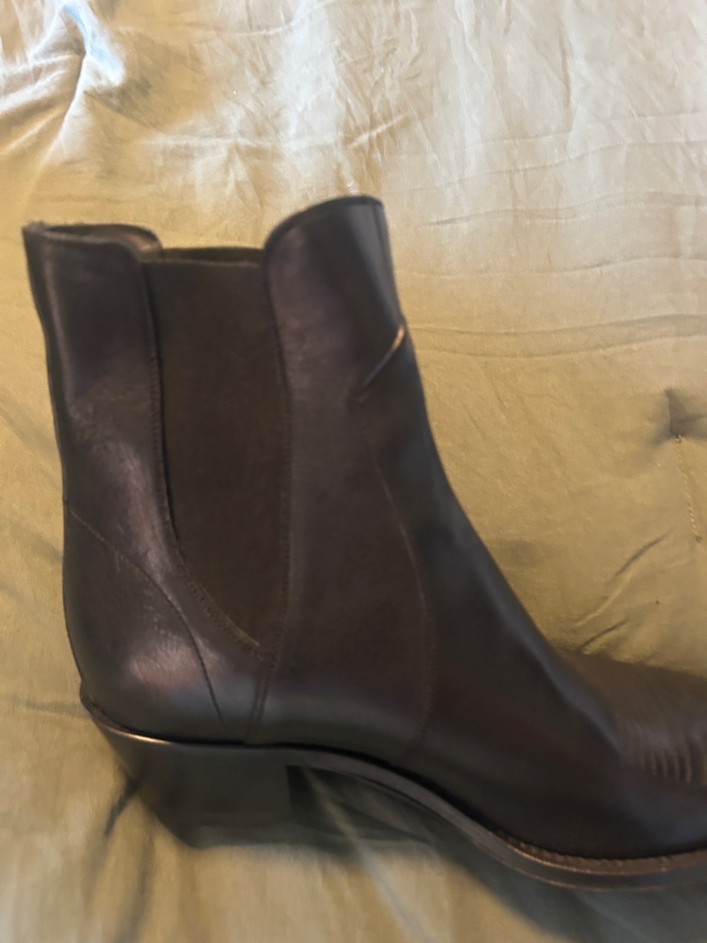 Celine Black Leather Pointed Chelsea Ankle Boots - Picture 7 of 7